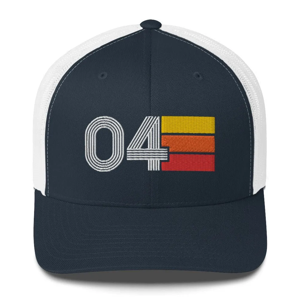 04 Number 2004 Birthday Retro Trucker Hat