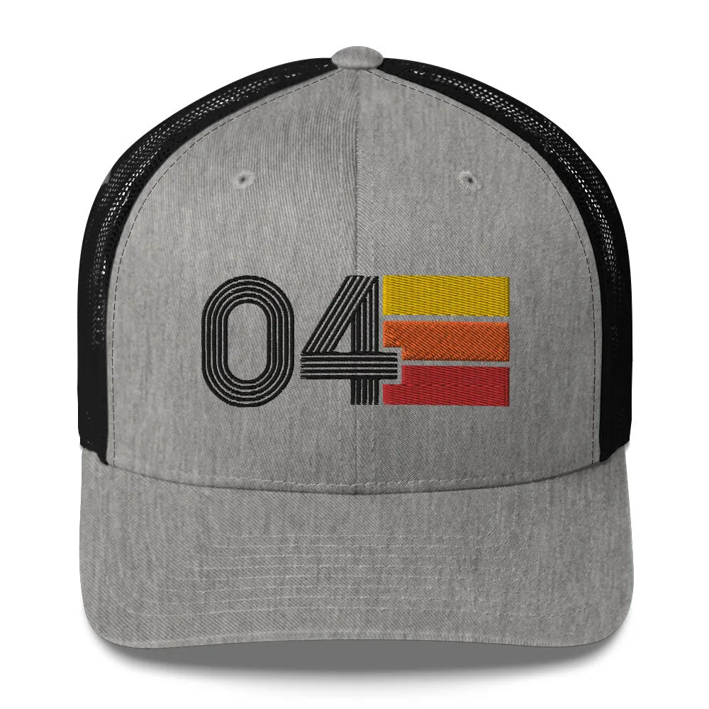 04 Number 2004 Birthday Retro Trucker Hat