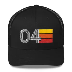 04 Number 2004 Birthday Retro Trucker Hat