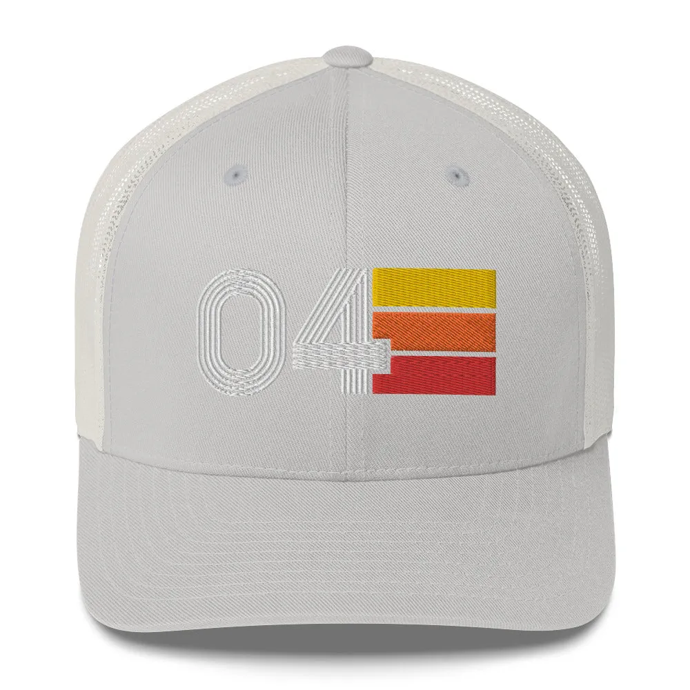 04 Number 2004 Birthday Retro Trucker Hat