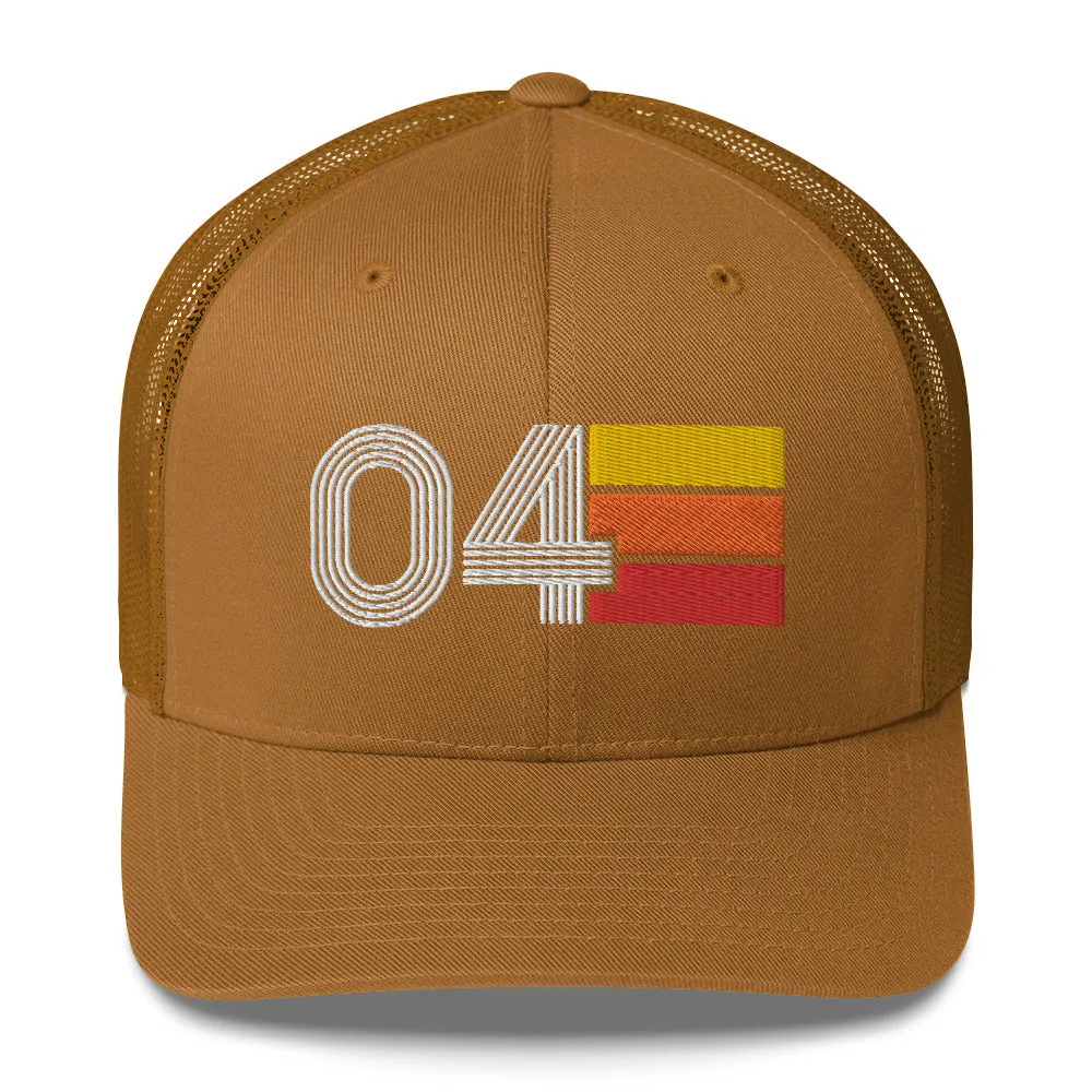 04 Number 2004 Birthday Retro Trucker Hat