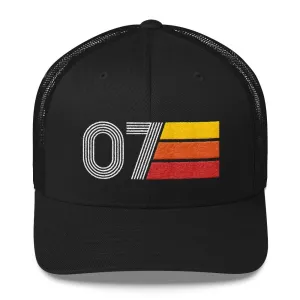 07 Number 2007 Birthday Retro Trucker Hat