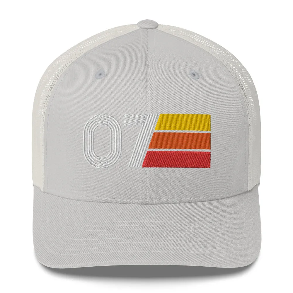 07 Number 2007 Birthday Retro Trucker Hat