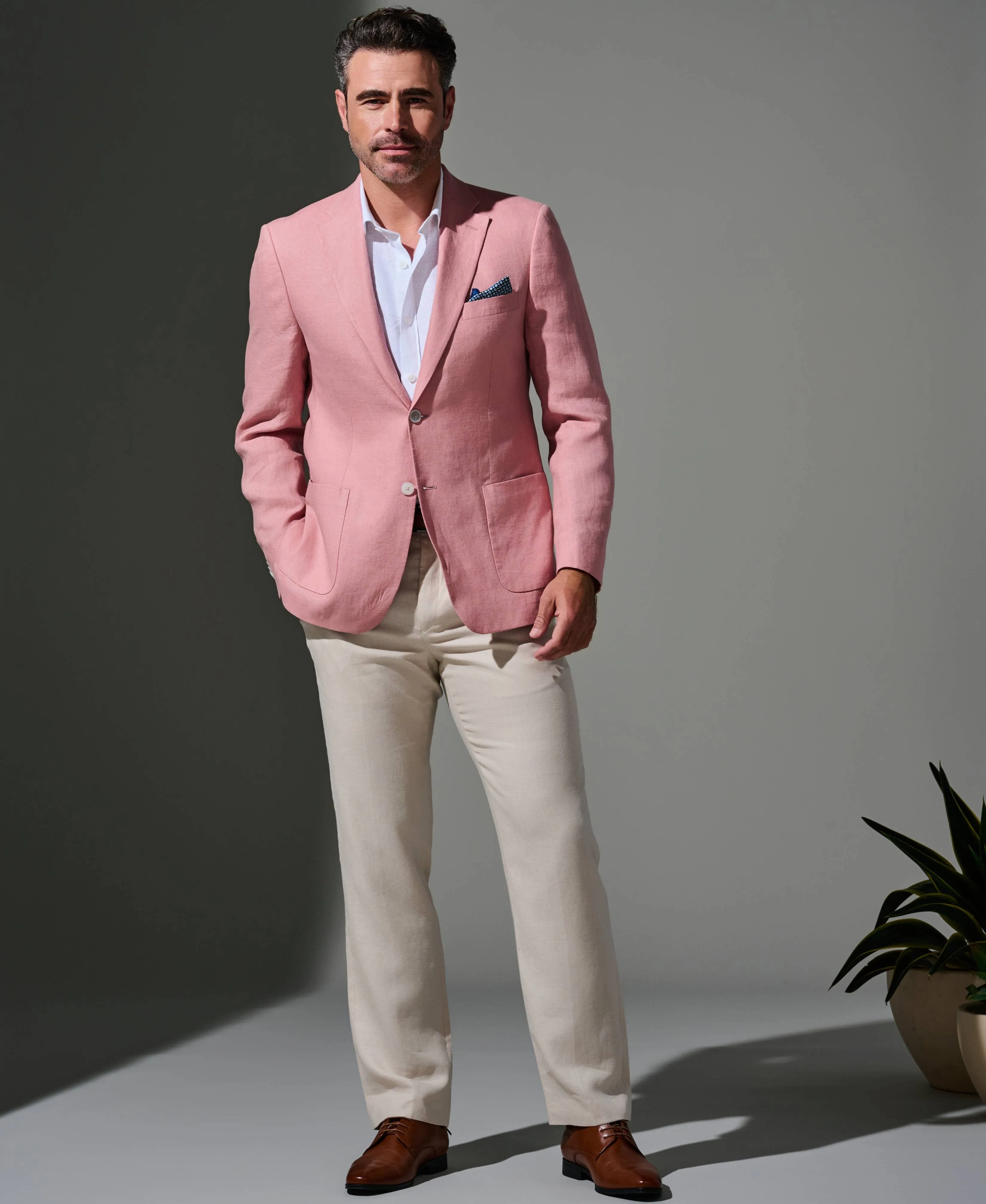 100% Linen Single-Breasted Sport Coat