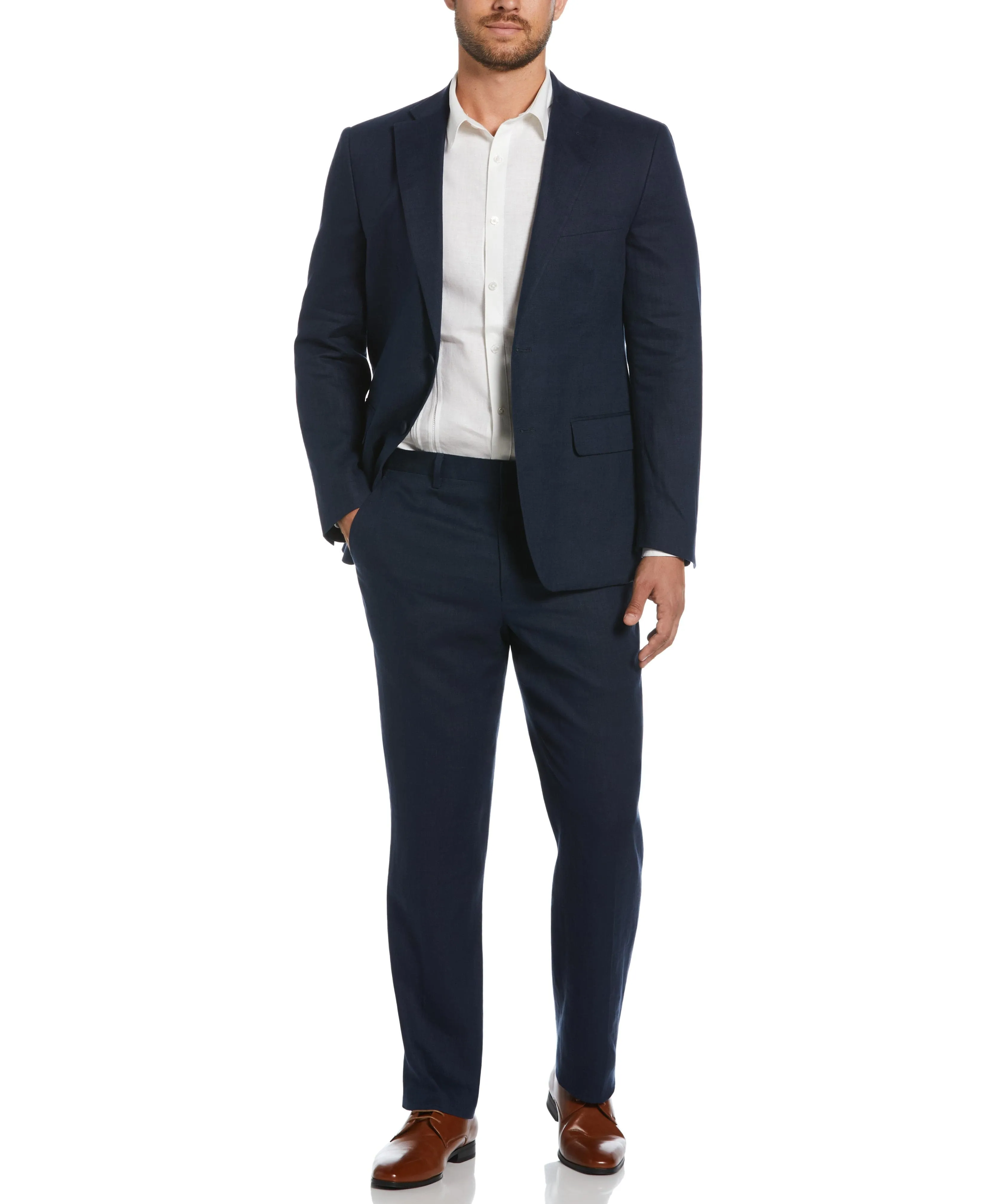 100% Linen Single-Breasted Suit Jacket