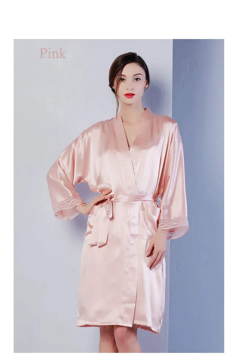 100% Natural Mulberry Silk Slip Dress Split Skirt Multi-Color, Robe for Option