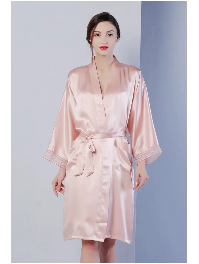 100% Natural Mulberry Silk Slip Dress Split Skirt Multi-Color, Robe for Option