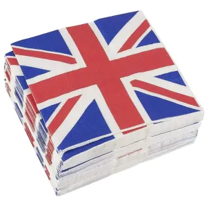 100pc Decorative Disposable Napkins with UK Flag Design for Birthday