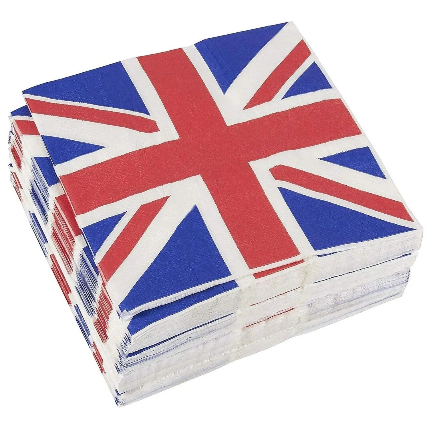 100pc Decorative Disposable Napkins with UK Flag Design for Birthday