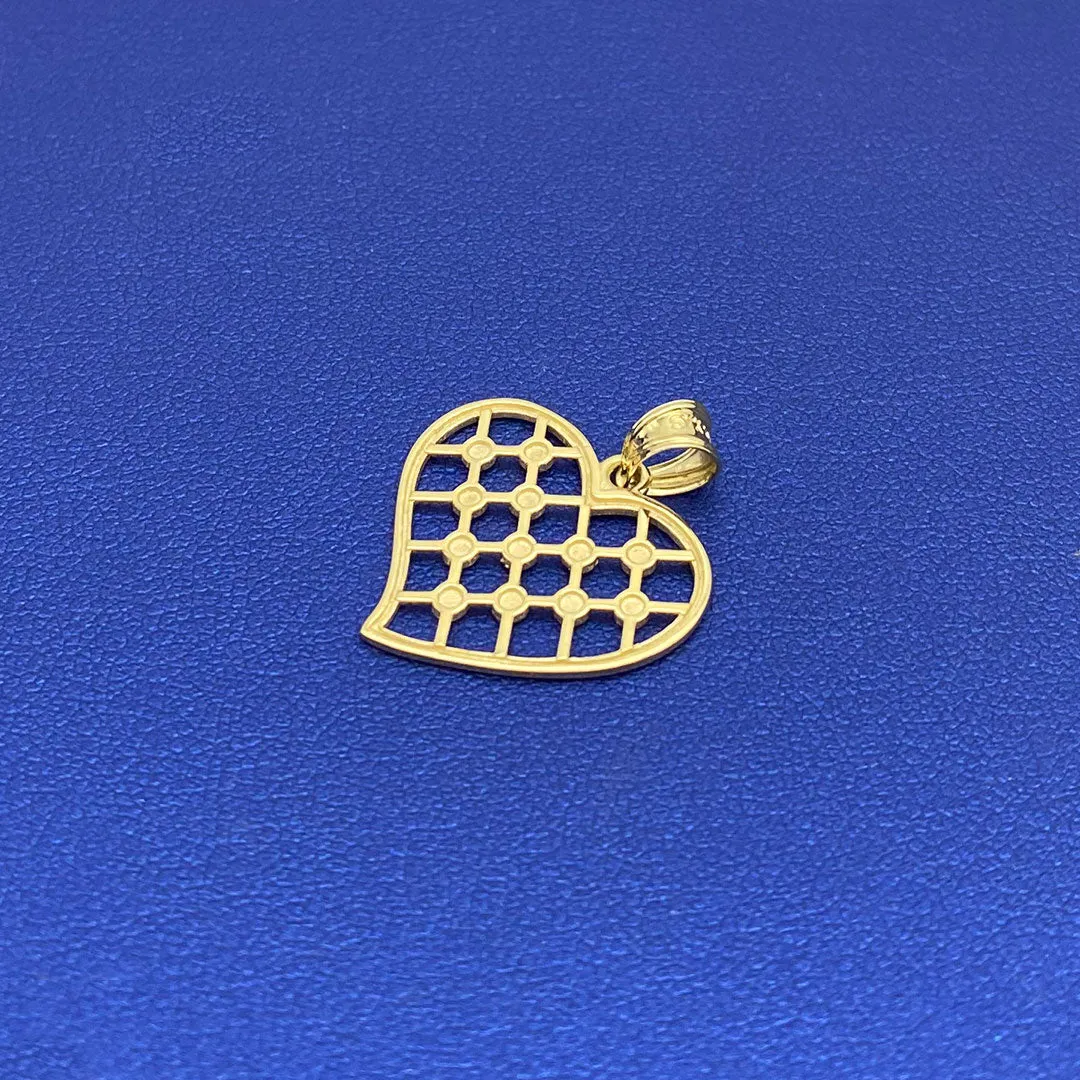 10k Heart Crisscross Pattern Pendant