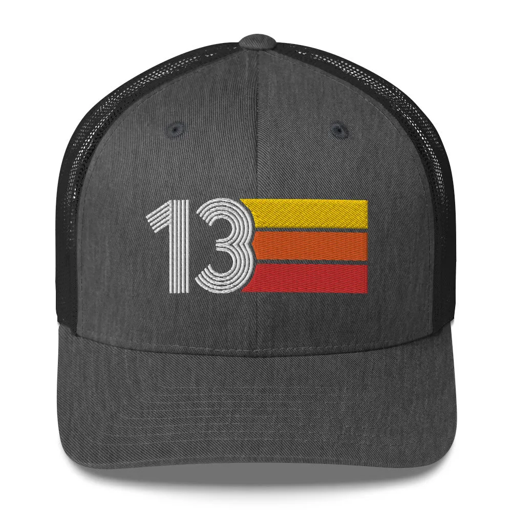 13 Number 13th Birthday Retro Trucker Hat