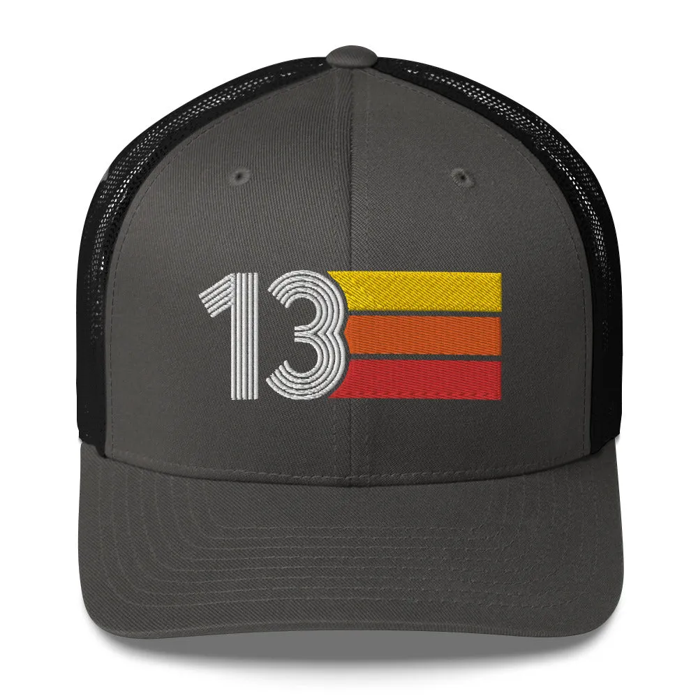 13 Number 13th Birthday Retro Trucker Hat