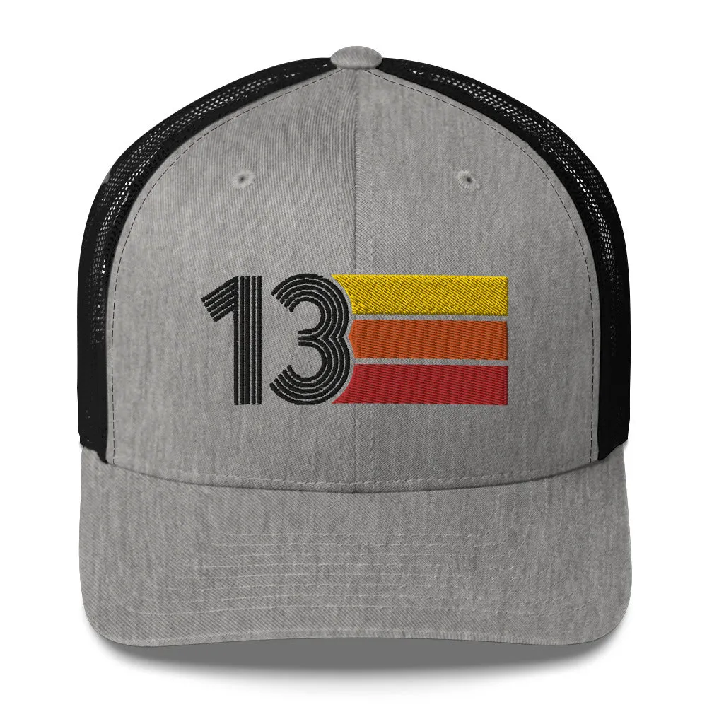 13 Number 13th Birthday Retro Trucker Hat