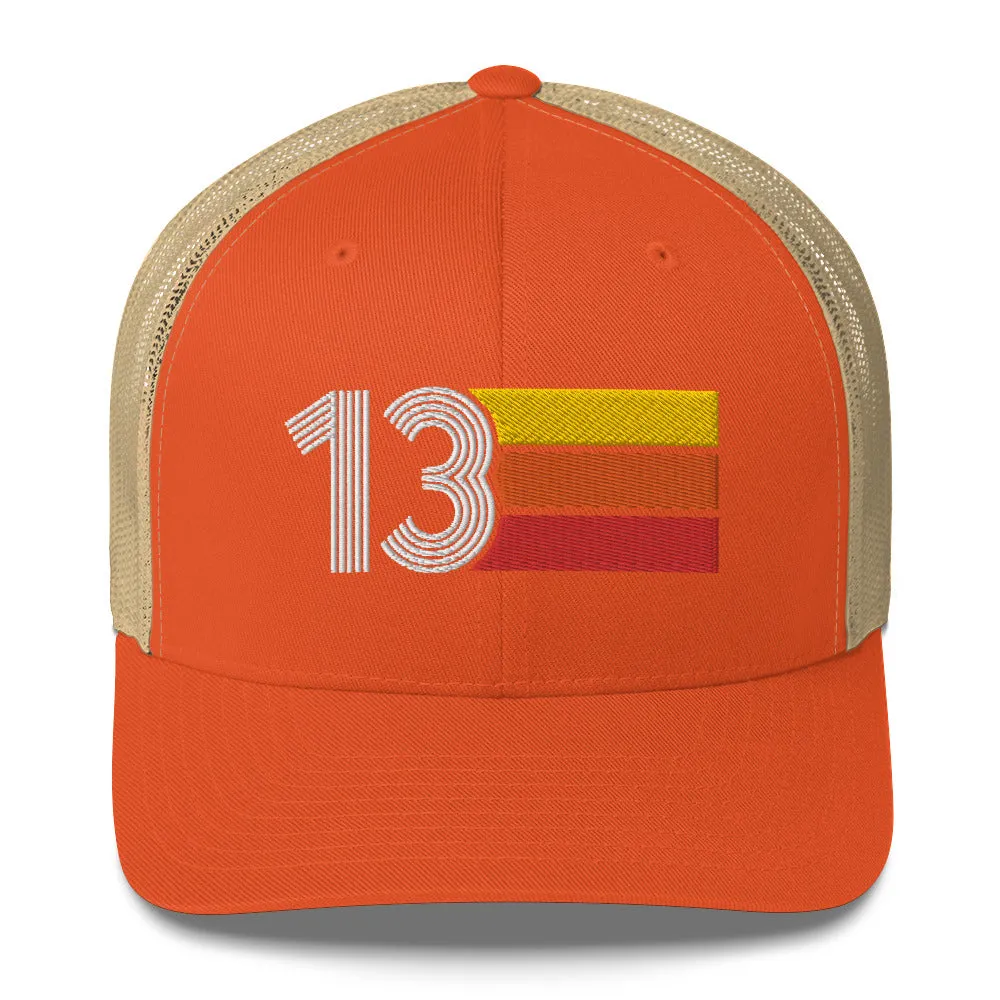 13 Number 13th Birthday Retro Trucker Hat