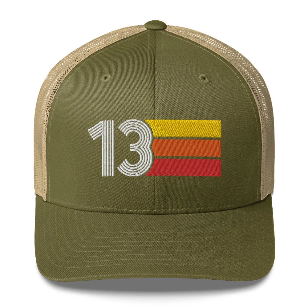 13 Number 13th Birthday Retro Trucker Hat