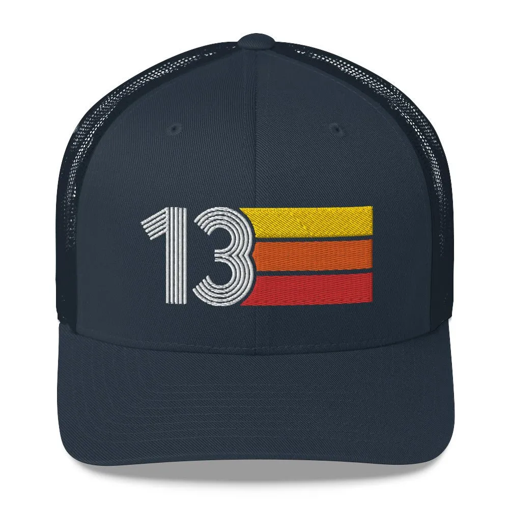 13 Number 13th Birthday Retro Trucker Hat