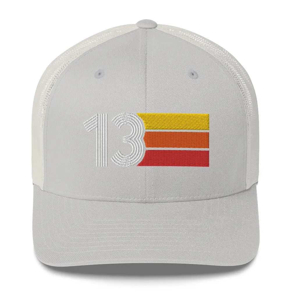 13 Number 13th Birthday Retro Trucker Hat