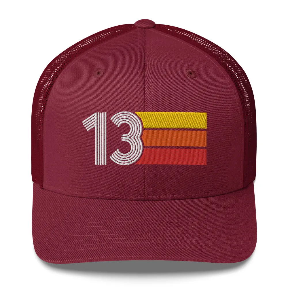 13 Number 13th Birthday Retro Trucker Hat