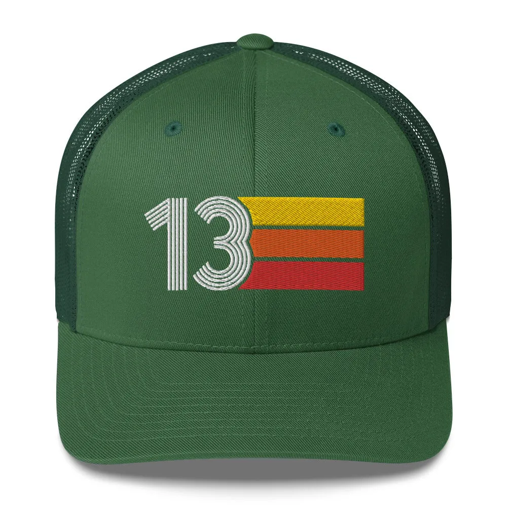 13 Number 13th Birthday Retro Trucker Hat