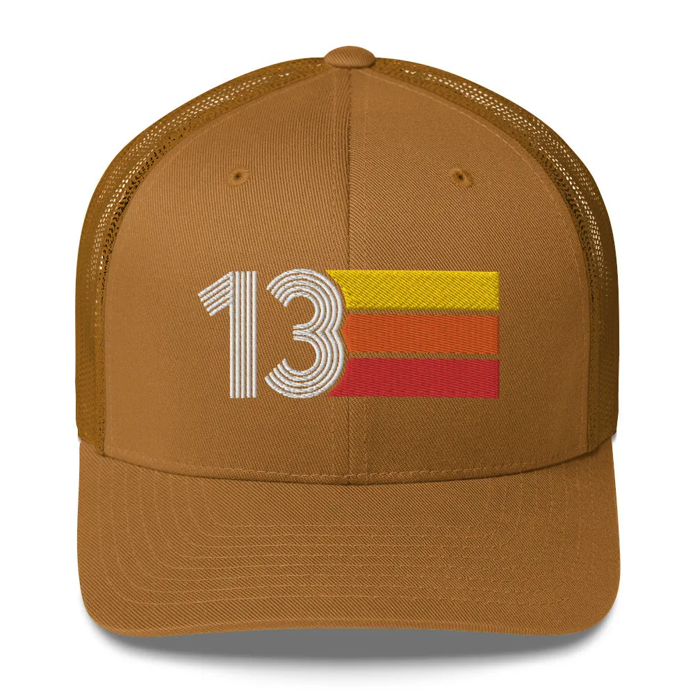 13 Number 13th Birthday Retro Trucker Hat