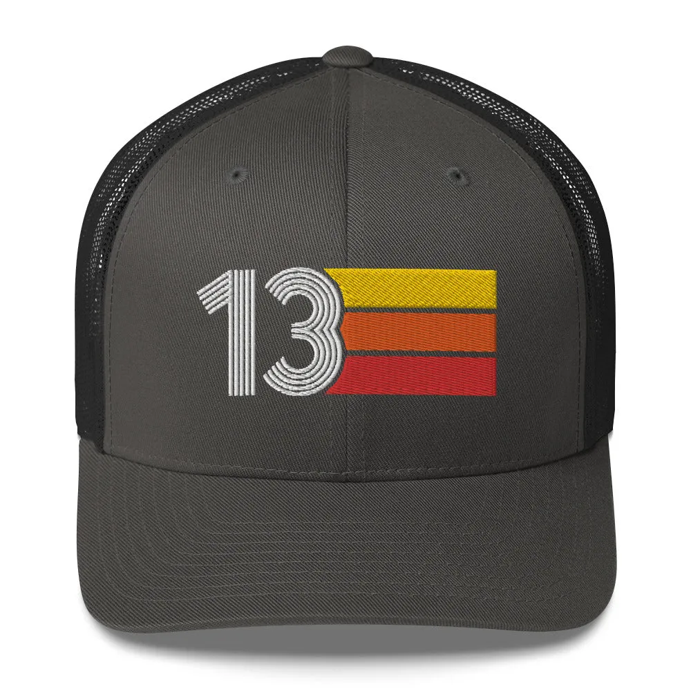 13 Number 13th Birthday Retro Trucker Hat