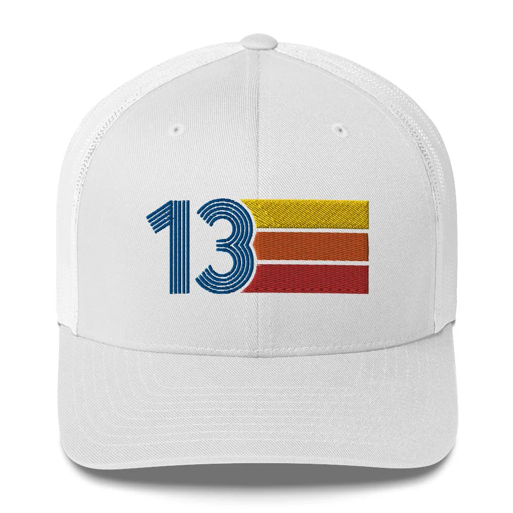 13 Number 13th Birthday Retro Trucker Hat