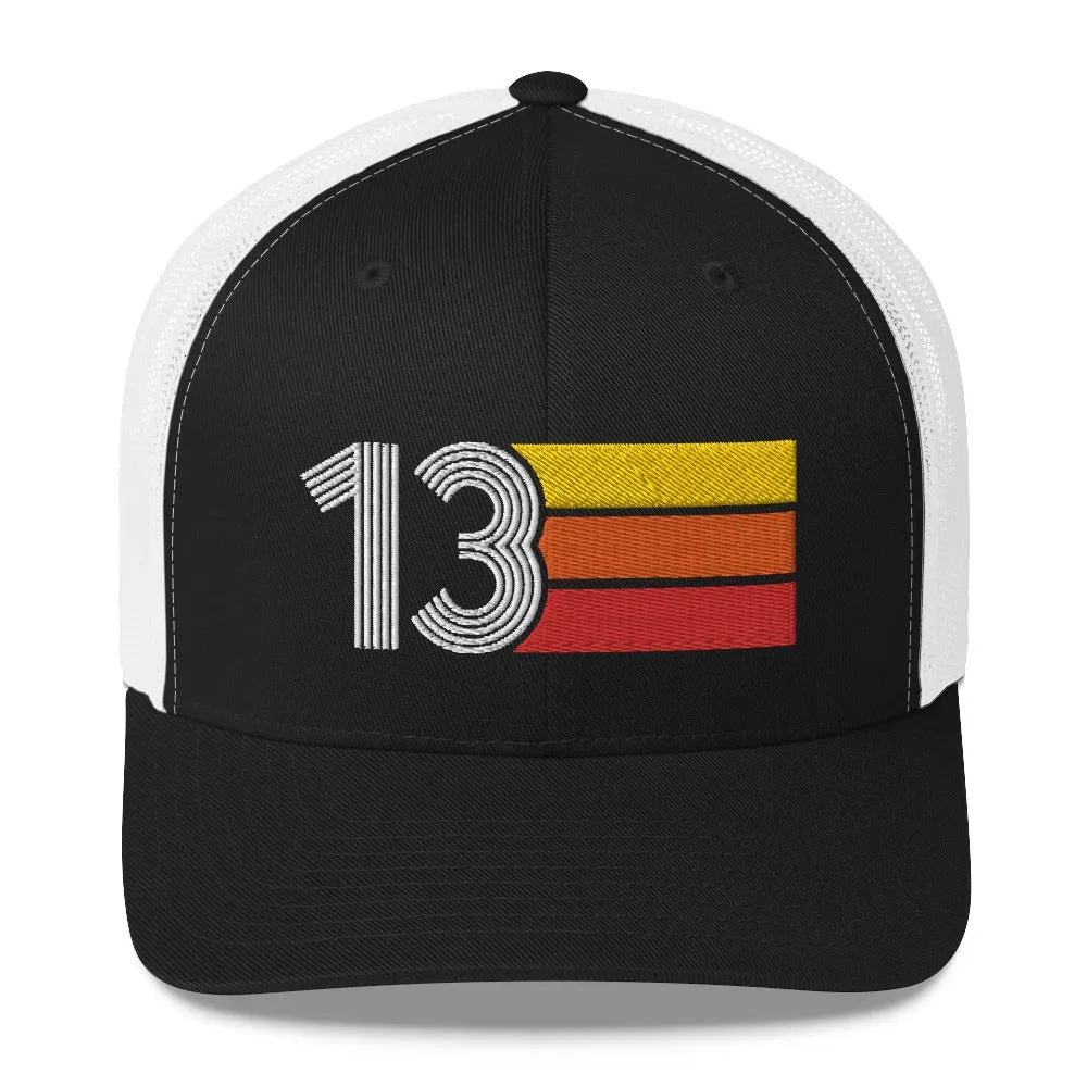 13 Number 13th Birthday Retro Trucker Hat