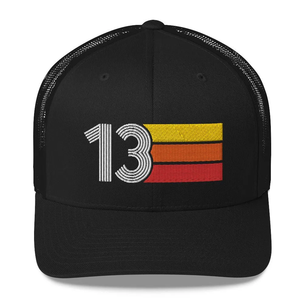 13 Number 13th Birthday Retro Trucker Hat