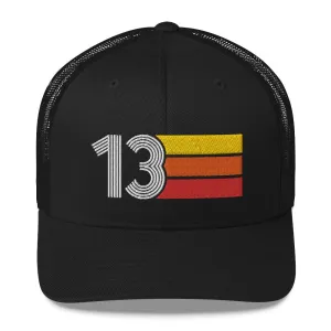 13 Number 13th Birthday Retro Trucker Hat