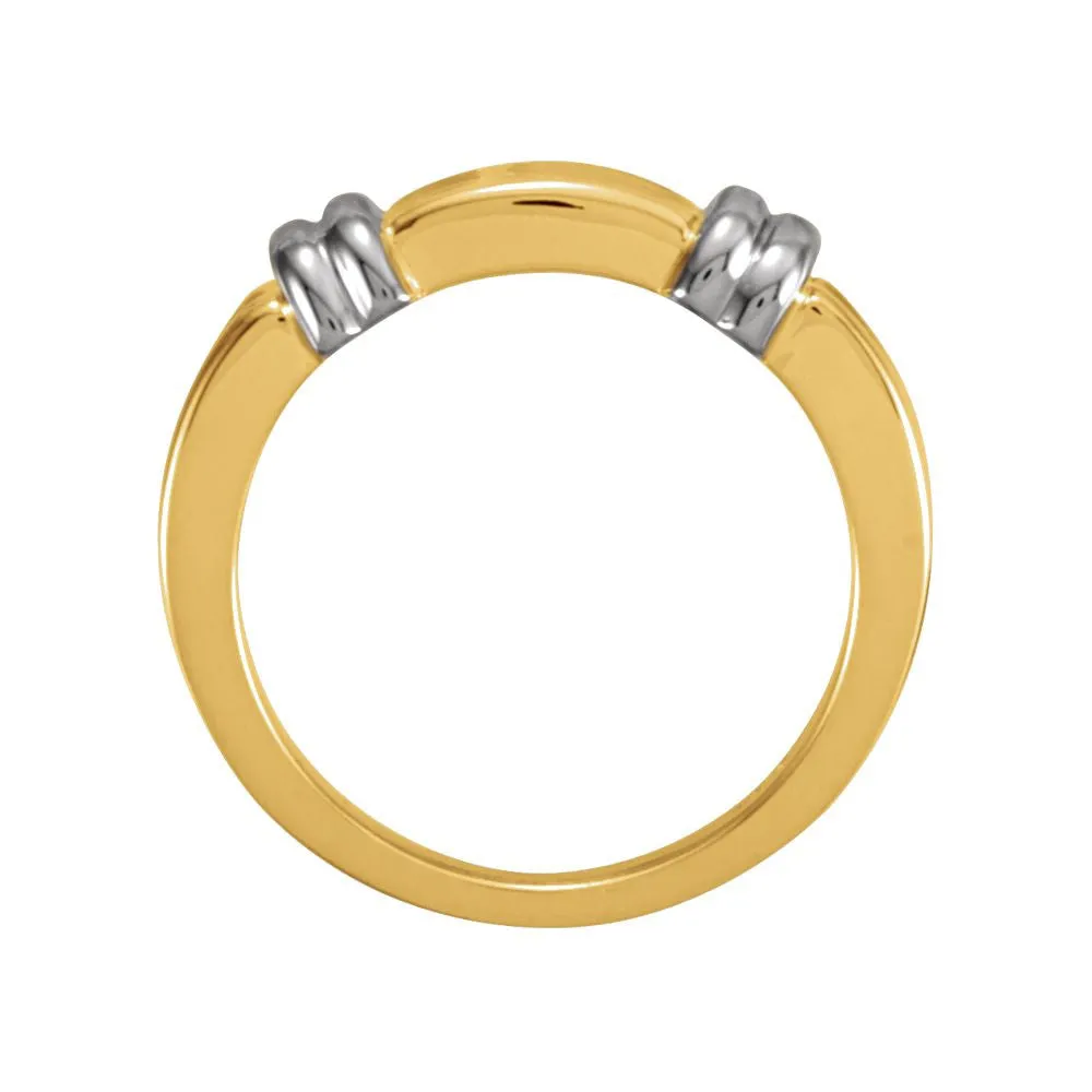 14K Yellow & White 7mm Ladies Duo Band, Size 7