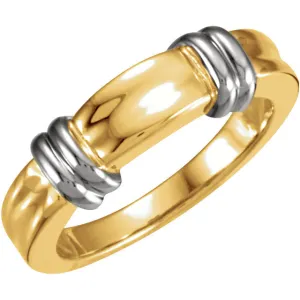 14K Yellow & White 7mm Ladies Duo Band, Size 7