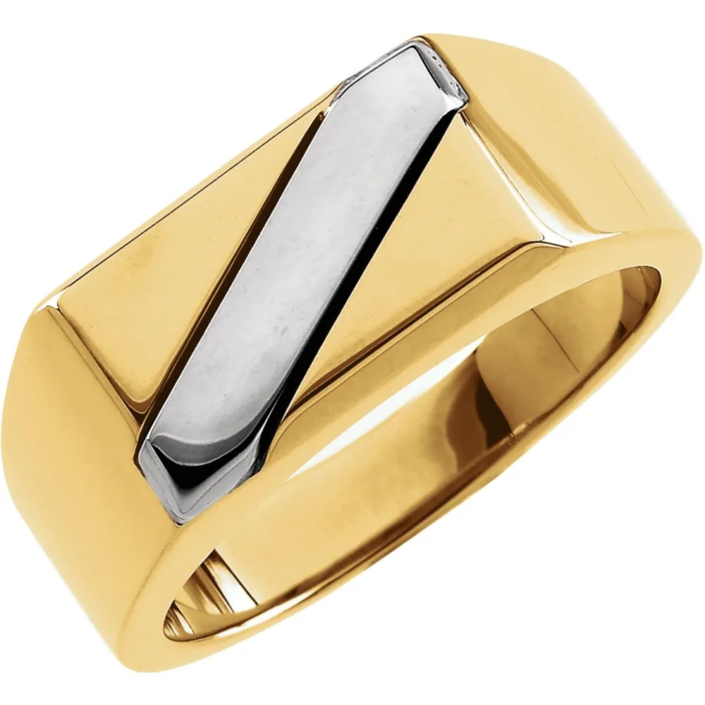14K Yellow & White Band , Size 11