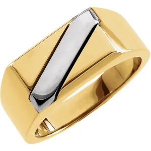 14K Yellow & White Band , Size 11