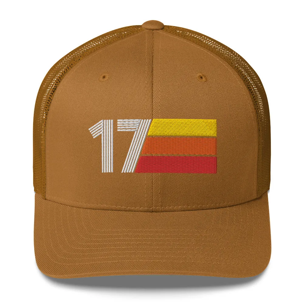 17 Number 17th Birthday Retro Men's Women's Trucker Hat