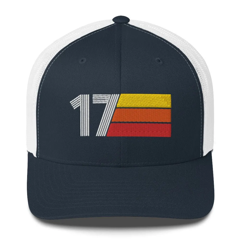 17 Number 17th Birthday Retro Men's Women's Trucker Hat