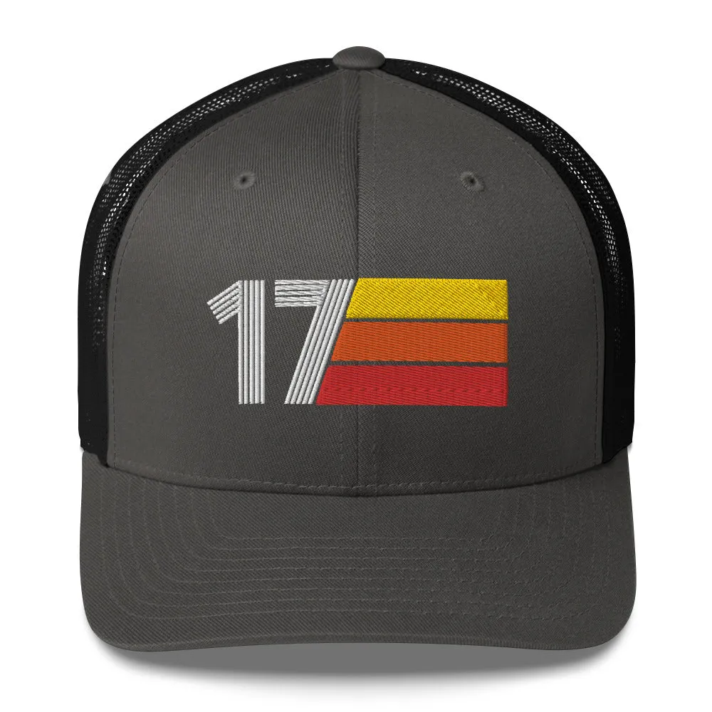 17 Number 17th Birthday Retro Men's Women's Trucker Hat