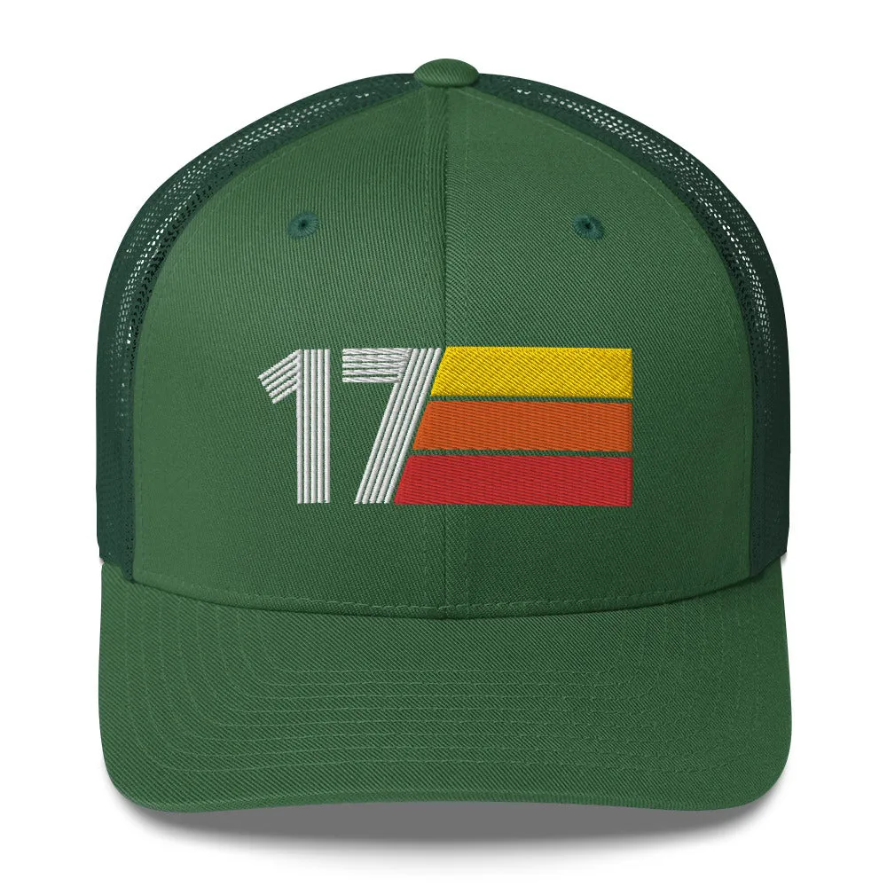 17 Number 17th Birthday Retro Men's Women's Trucker Hat