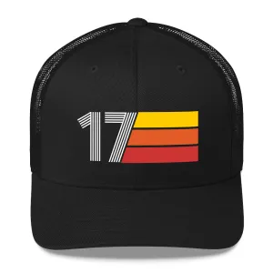 17 Number 17th Birthday Retro Men's Women's Trucker Hat