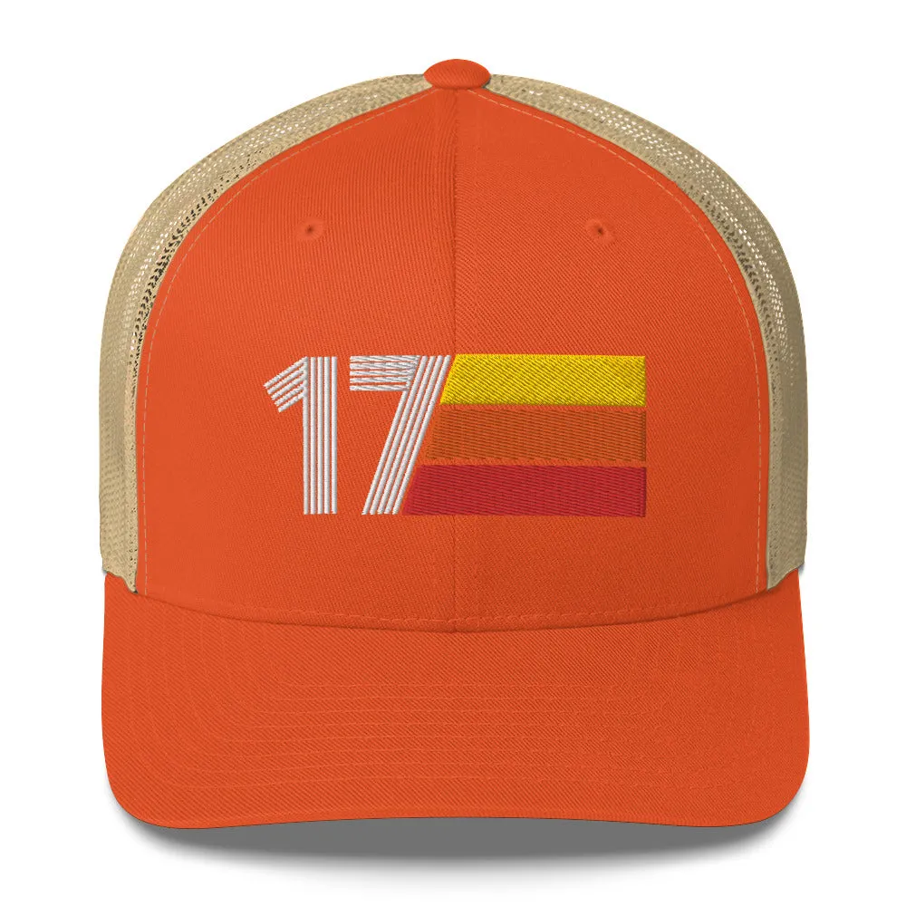 17 Number 17th Birthday Retro Men's Women's Trucker Hat