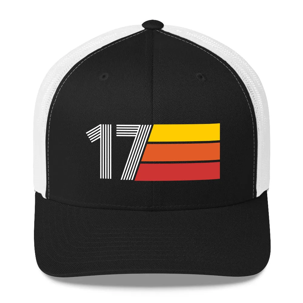 17 Number 17th Birthday Retro Men's Women's Trucker Hat