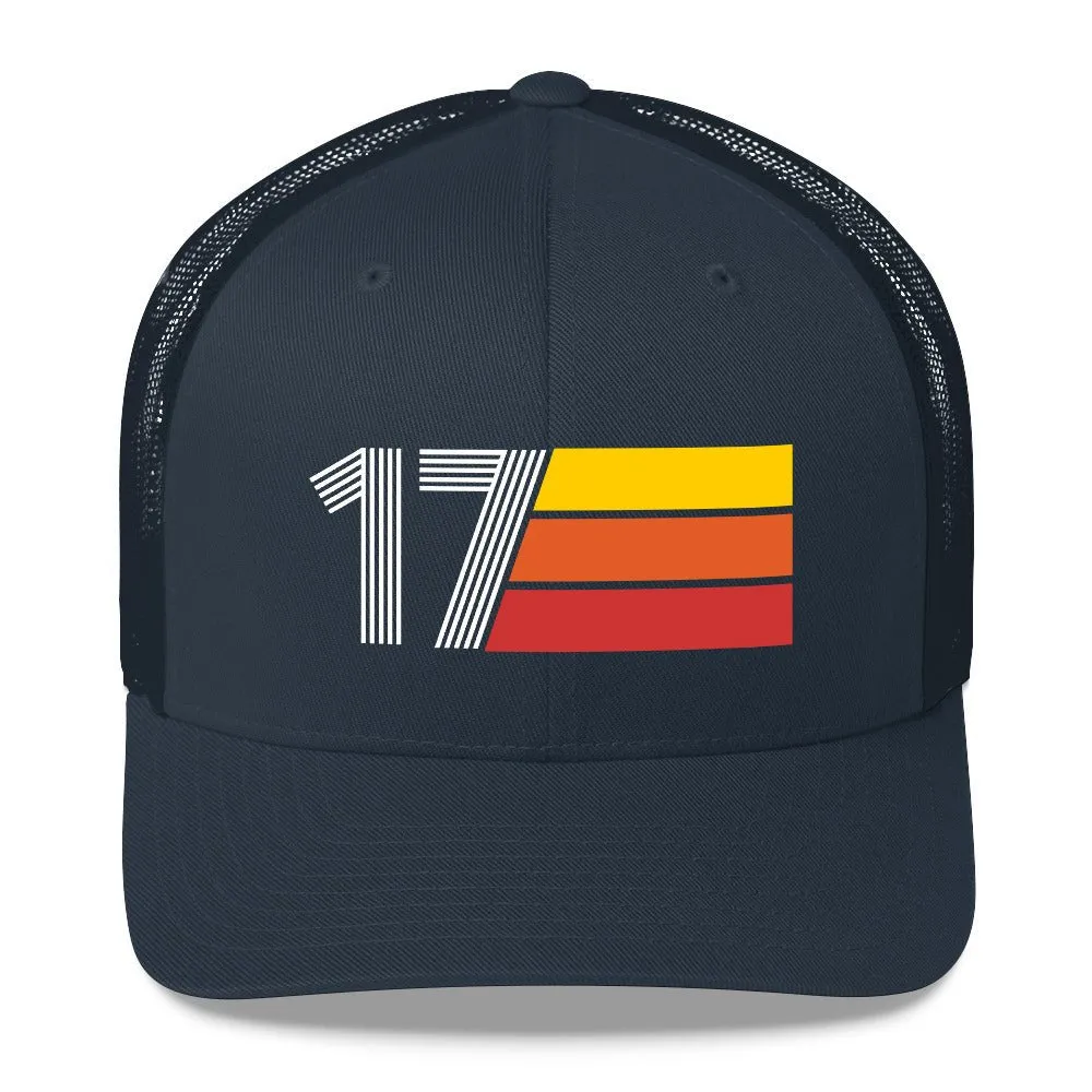 17 Number 17th Birthday Retro Men's Women's Trucker Hat
