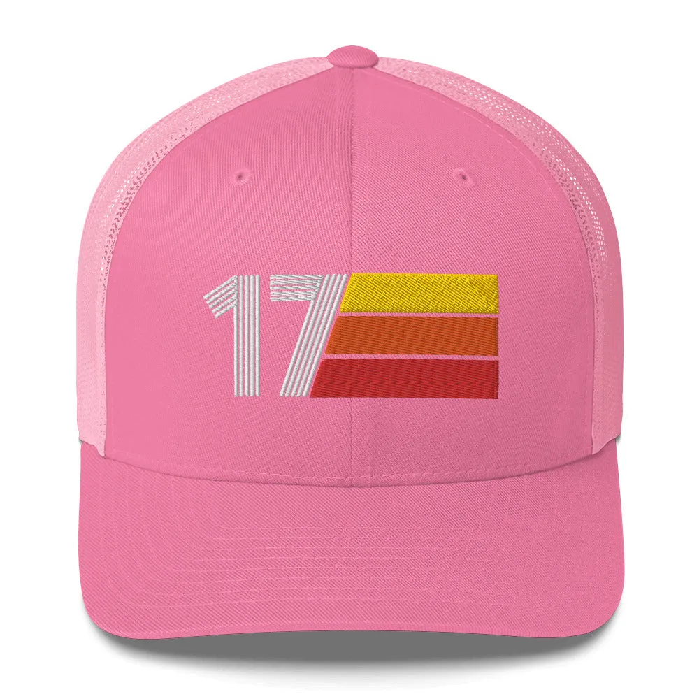 17 Number 17th Birthday Retro Men's Women's Trucker Hat