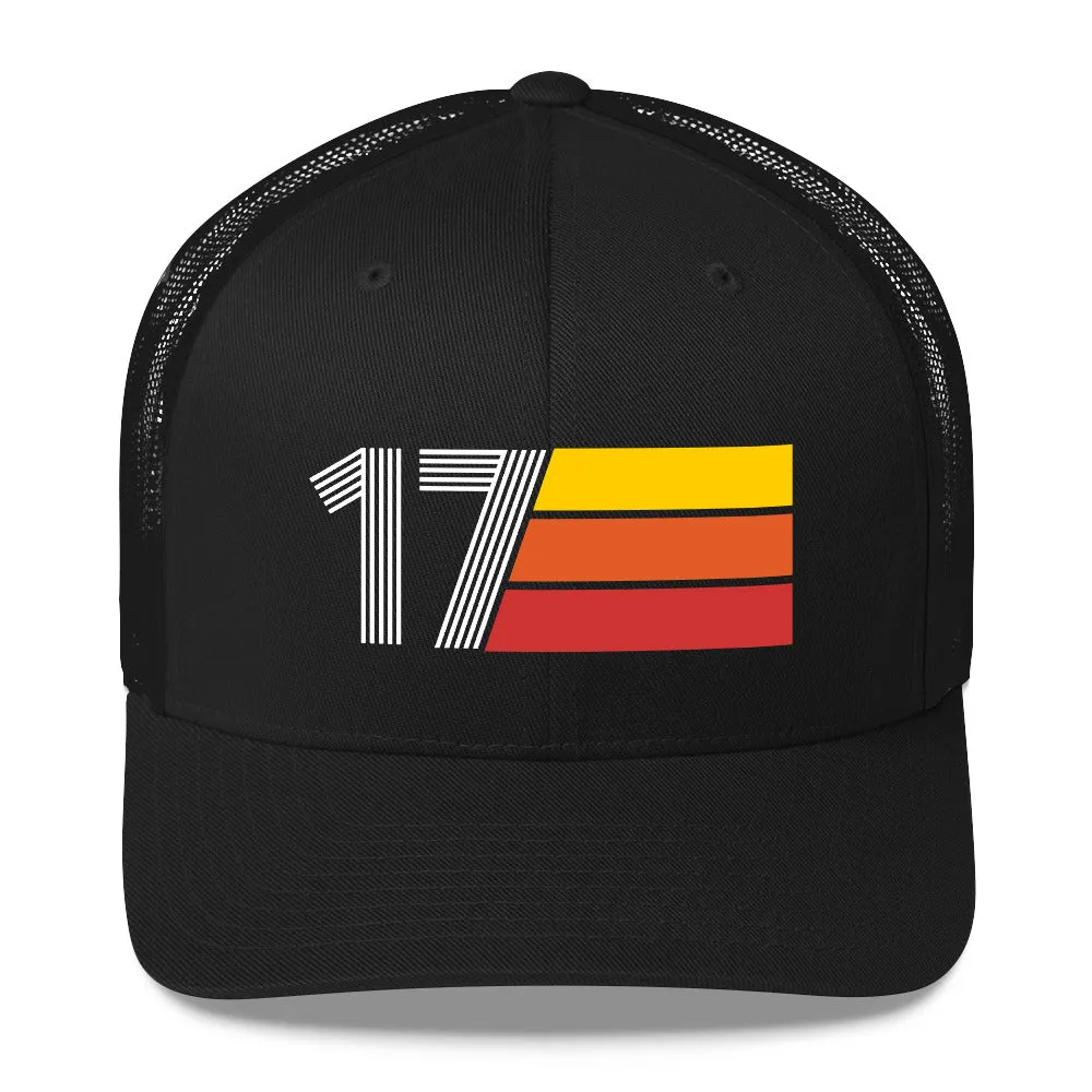 17 Number 17th Birthday Retro Men's Women's Trucker Hat