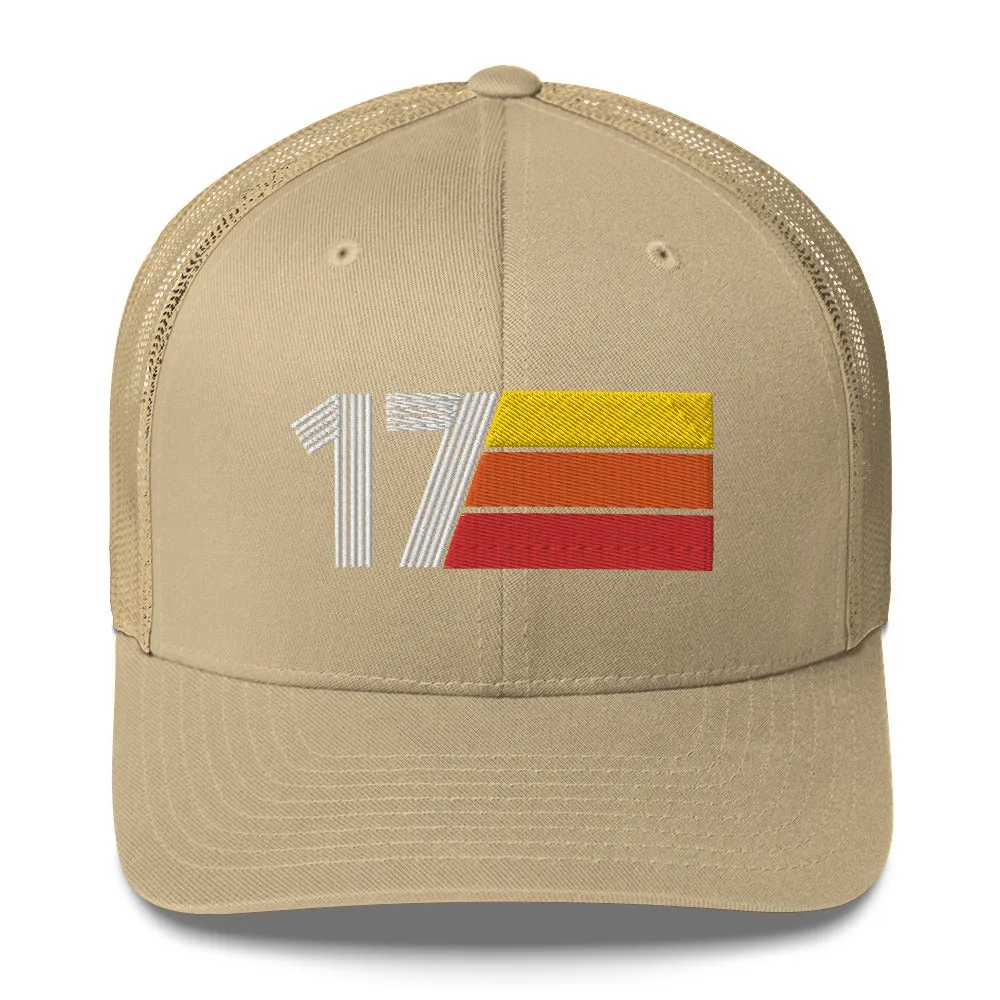 17 Number 17th Birthday Retro Men's Women's Trucker Hat