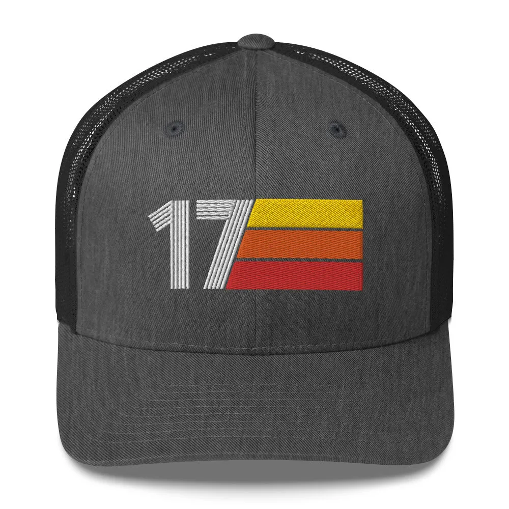 17 Number 17th Birthday Retro Men's Women's Trucker Hat