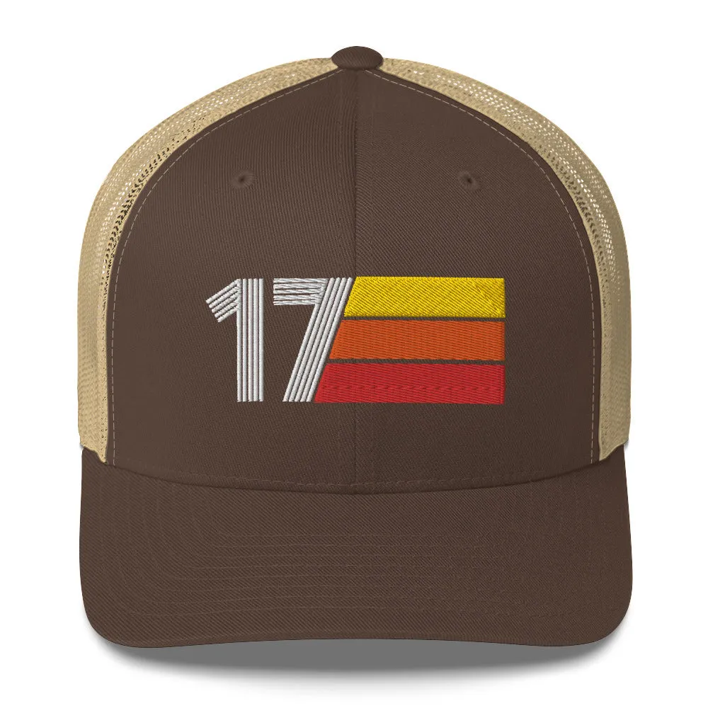 17 Number 17th Birthday Retro Men's Women's Trucker Hat