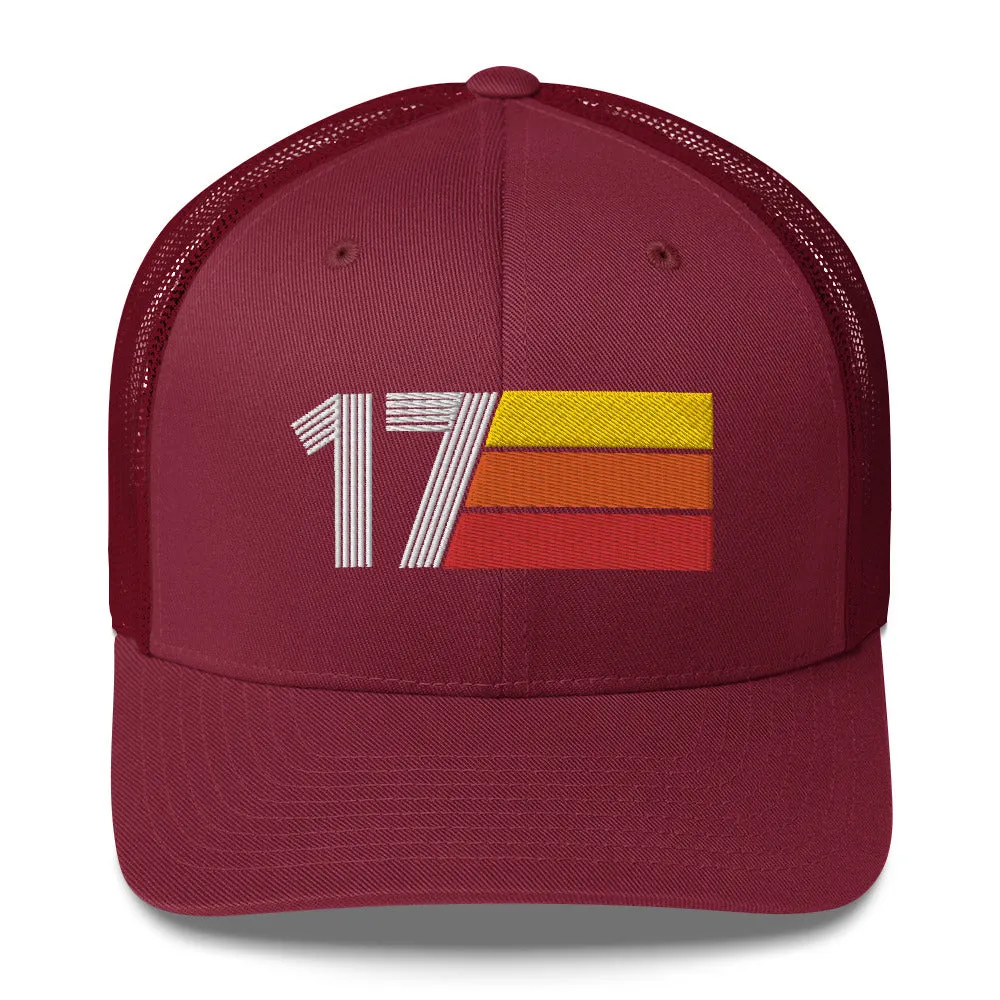17 Number 17th Birthday Retro Men's Women's Trucker Hat