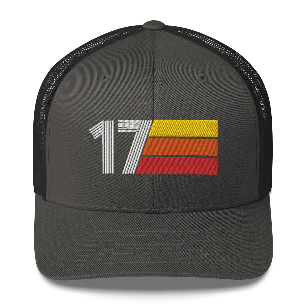 17 Number 17th Birthday Retro Men's Women's Trucker Hat