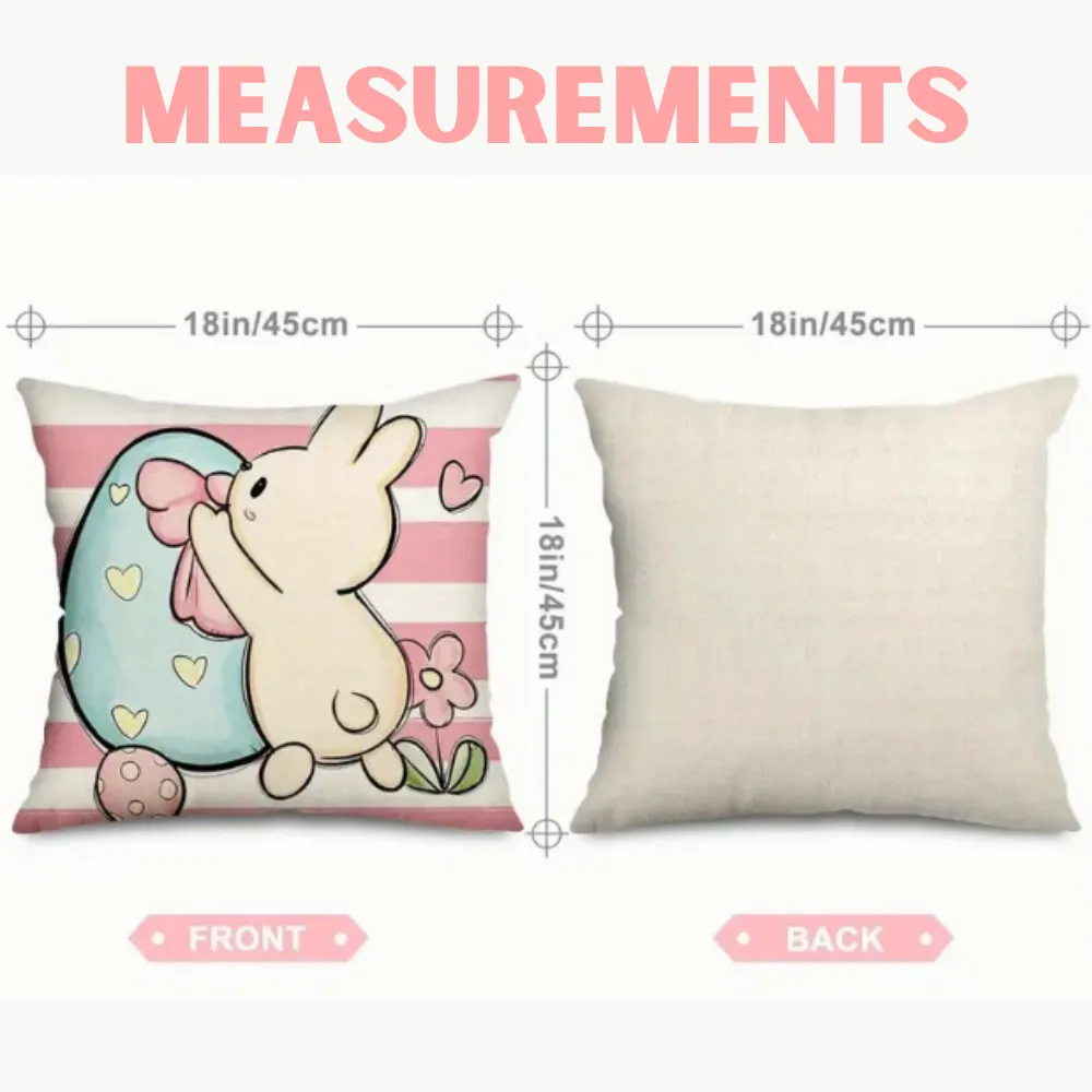 18X18 2 EASTER SEASON Throw Pillow Covers (*No Inserts) Canvas Feel "BUNNY SETS 2A or 2B"