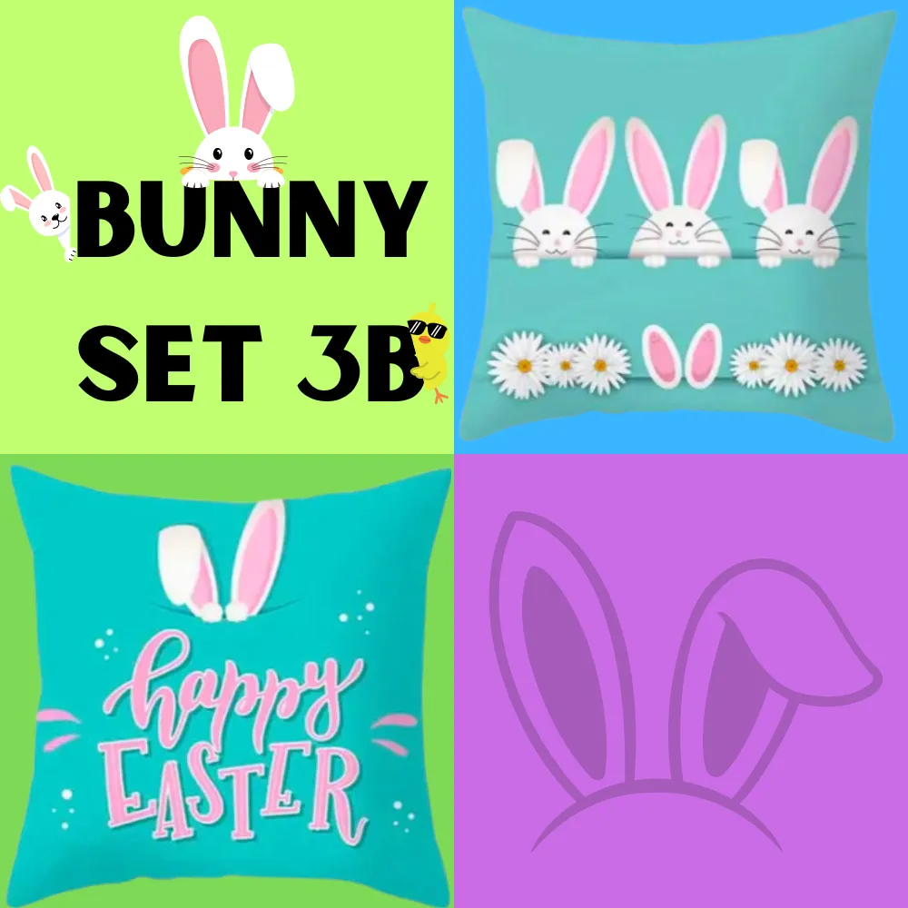 18X18 2 EASTER SEASON Throw Pillow Covers (*No Inserts) Velvety Feel "BUNNY SETS 3A or 3B"